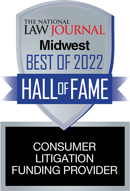 The National Law Journal Midwest Best of 2022 Hall of Fame Consumer Litigation Funding Provider