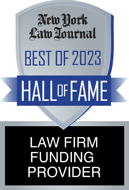 New York Law Journal Best of 2023 Hall of Fame Law Firm Funding Provider