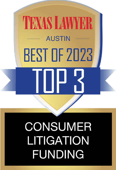 Texas Lawyer Austin Best of 2023 Top 3 Consumer Litigation Funding